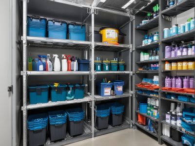 Professional cleaning equipment in modern setting